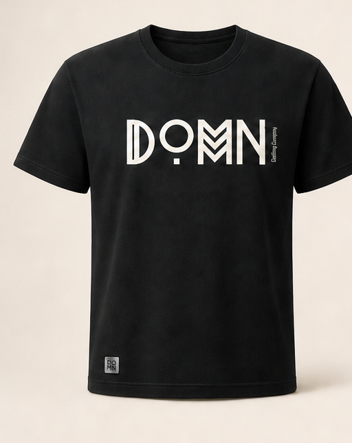 DOMN Dirt On My Name heavyweight T-shirt in Obsidian Black, front product view